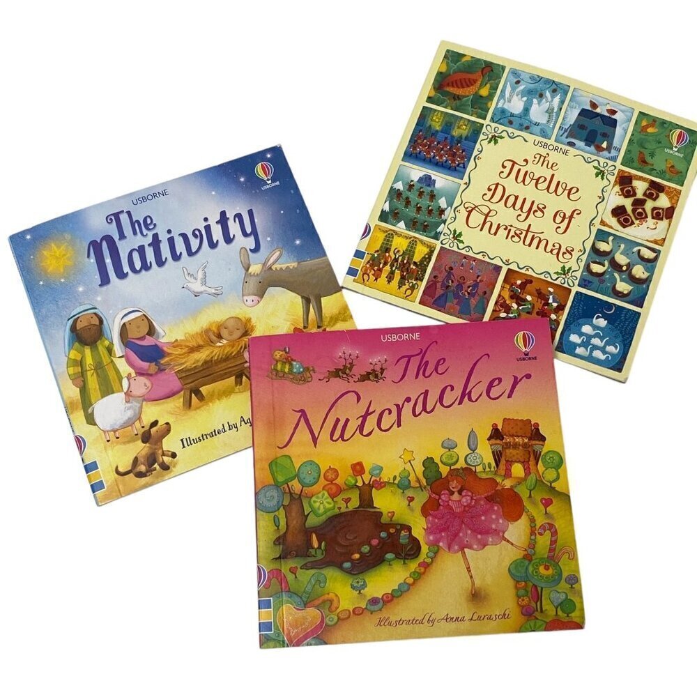 Usborne Mini Christmas Childrens Books Nativity Nutcracker 12 Days  Christmas 4"
